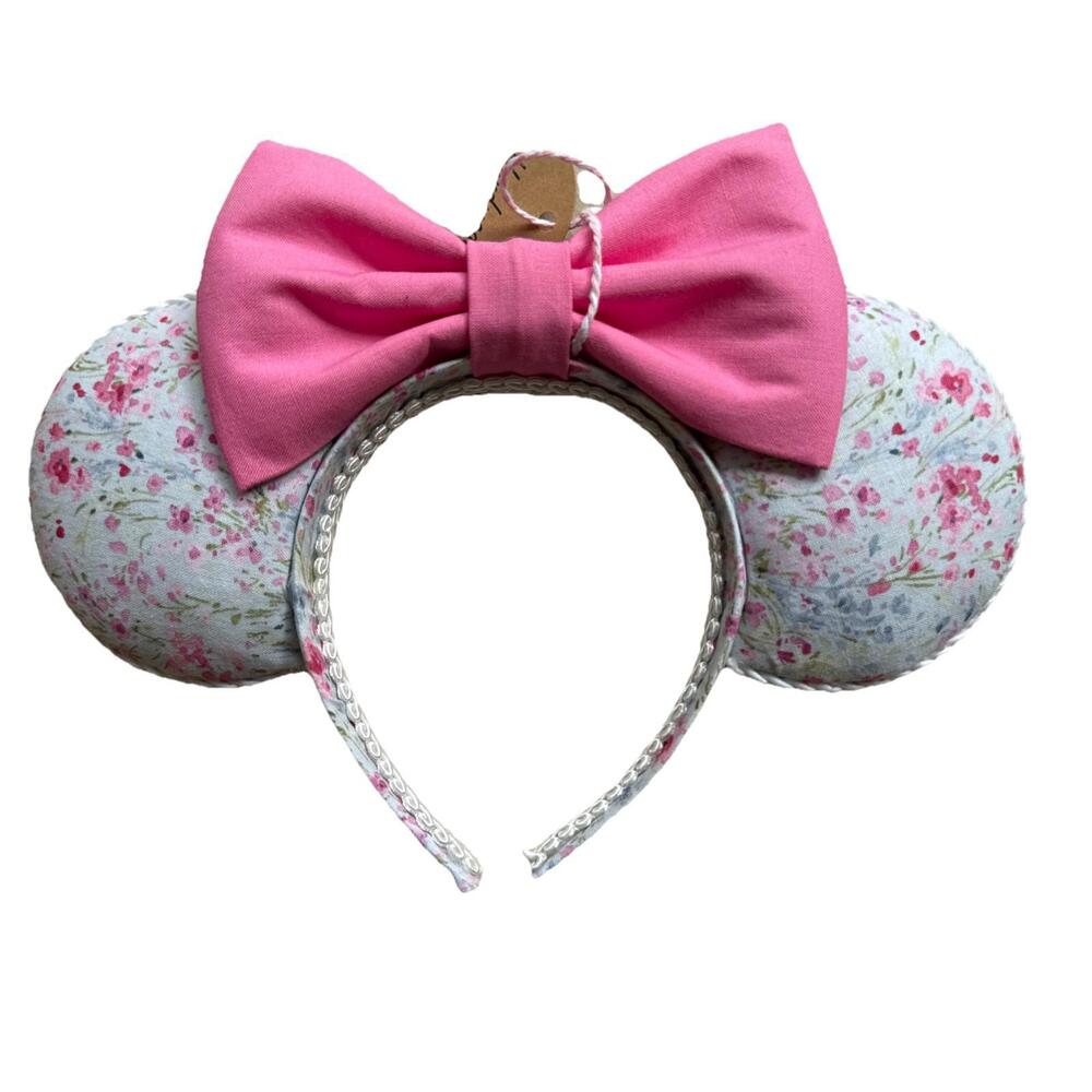 Mickey Ears Headband Floral Coquette Blue Floral Pink How Handmade NEW Adult
